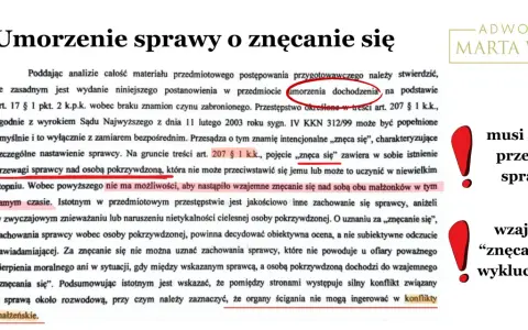 Umorzenie sprawy o znęcanie się, gdy występuje wzajemne znęcanie się, wyklucza winę. Art. 138 kkw.