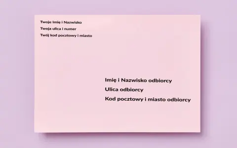 Wzór listu do więzienia: dane nadawcy i odbiorcy, w tym adresy i kody pocztowe.