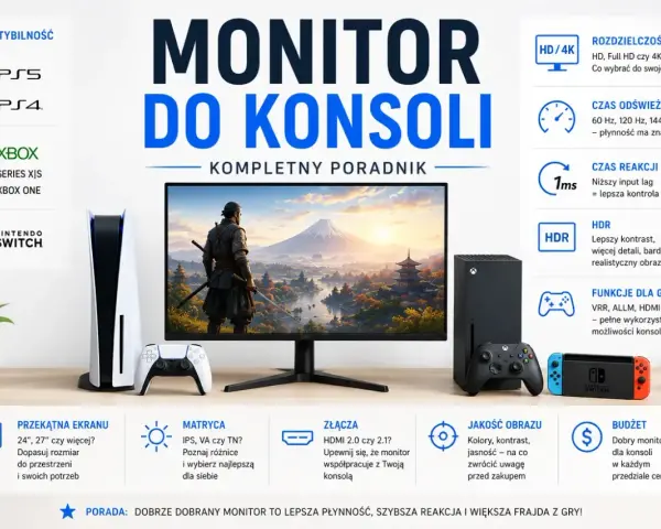Monitor do konsoli z PS5, Xboxem i Nintendo Switch. Co to znaczy sześćdziesiąt Hz? Płynność ma znaczenie.