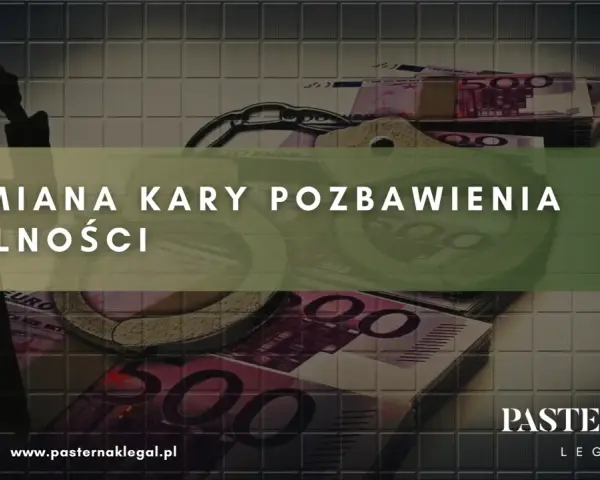Wniosek o zamianę kary pozbawienia wolności na grzywnę wzór. Kajdanki i stos banknotów symbolizują możliwość alternatywnego rozwiązania.