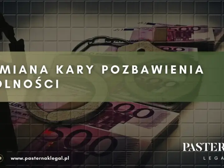 Wniosek o zamianę kary pozbawienia wolności na grzywnę wzór. Kajdanki i stos banknotów symbolizują możliwość alternatywnego rozwiązania.
