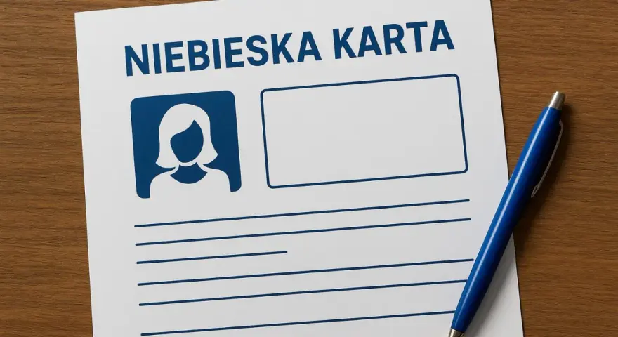 Niebieska karta z ikoną kobiety i polami do wypełnienia. Dokument ten może być kluczowy w ustalaniu konsekwencji dla sprawcy przemocy.