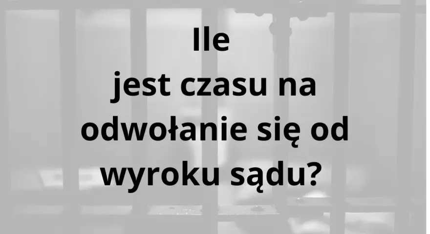 Ile jest czasu na odwołanie się od wyroku sądu? Pytanie o termin po ogłoszeniu wyroku w sprawie karnej.