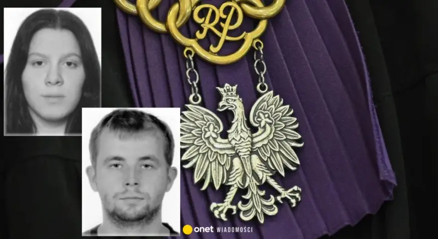 Dwie twarze, jedna z długimi włosami, druga z krótkimi, obok orła na todze sędziowskiej. Czy to nowy rejestr przestępców seksualnych?