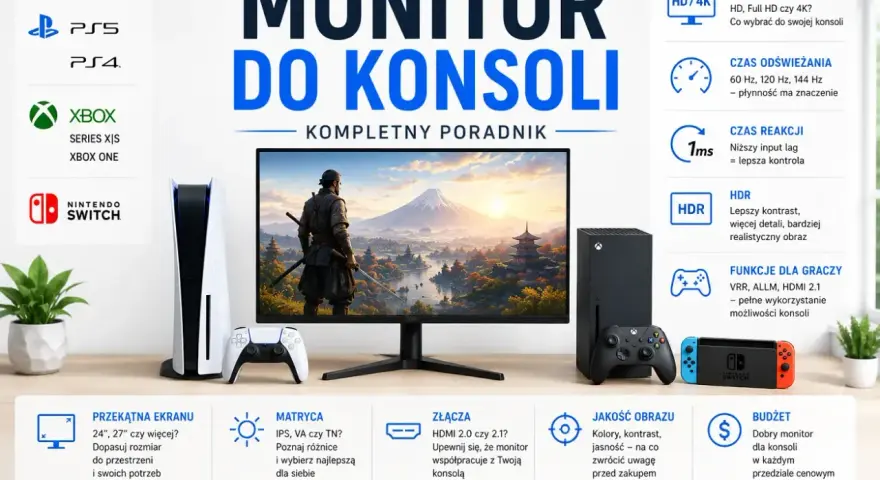 Monitor do konsoli z PS5, Xboxem i Nintendo Switch. Co to znaczy sześćdziesiąt Hz? Płynność ma znaczenie.