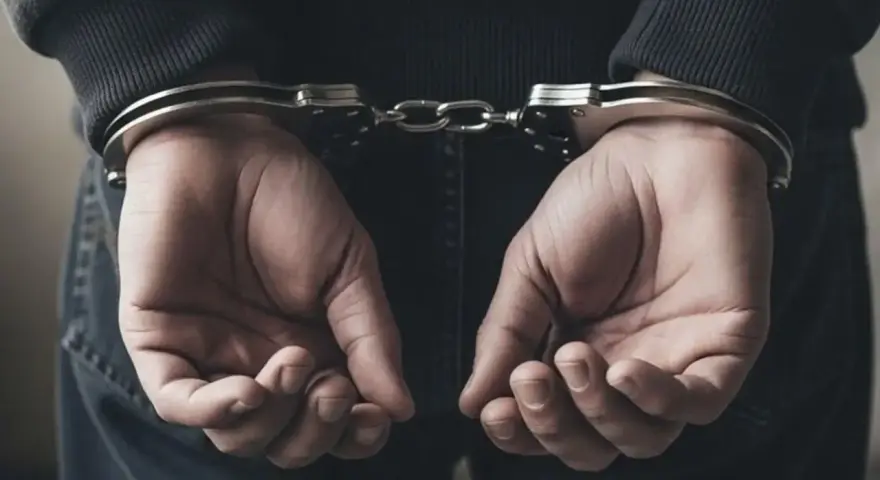 Dłonie w kajdankach, z tyłu. Czy policja informuje o zatrzymaniu rodzinę?
