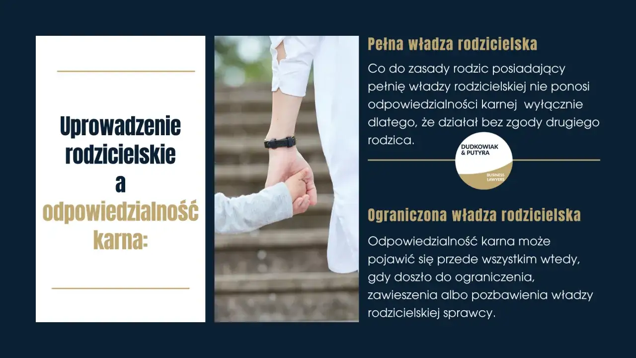 Uproawdzenie rodzicielskie a odpowiedzialność karna. Dziecko trzyma dorosłego za rękę.