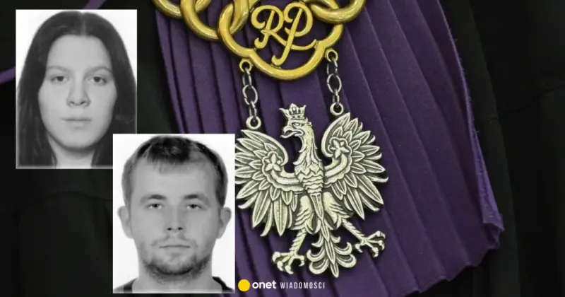 Dwie twarze, jedna z długimi włosami, druga z krótkimi, obok orła na todze sędziowskiej. Czy to nowy rejestr przestępców seksualnych?